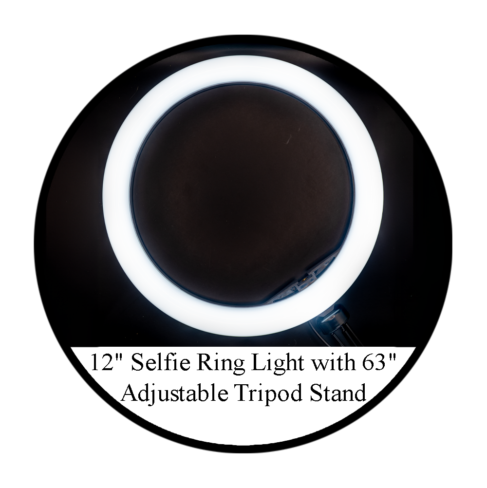 12" Selfie Ring Light with 63" Adjustable Tripod Stand"