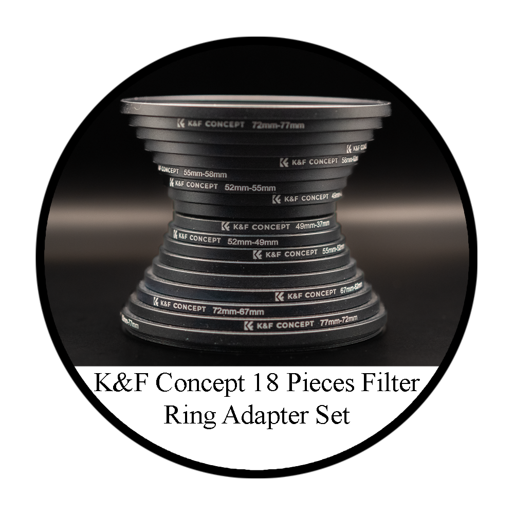 K&F Concept 18 Pieces Filter Ring Adapter Set