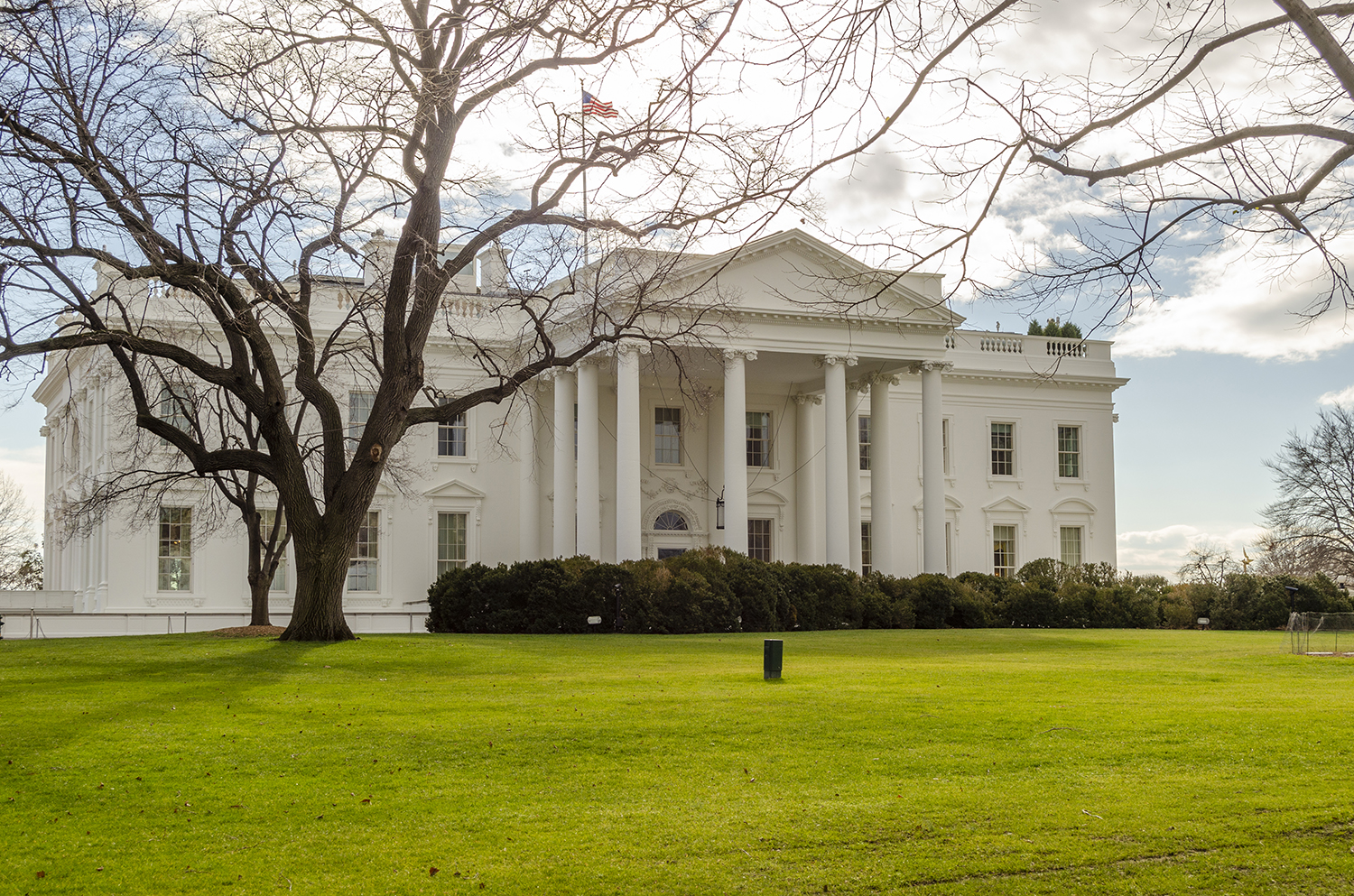 The White House Beneath Winter Skies