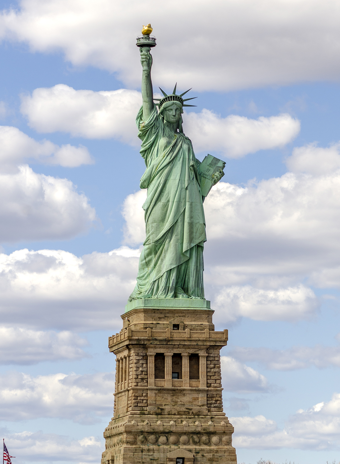 Lady Liberty Under a Spring Sky