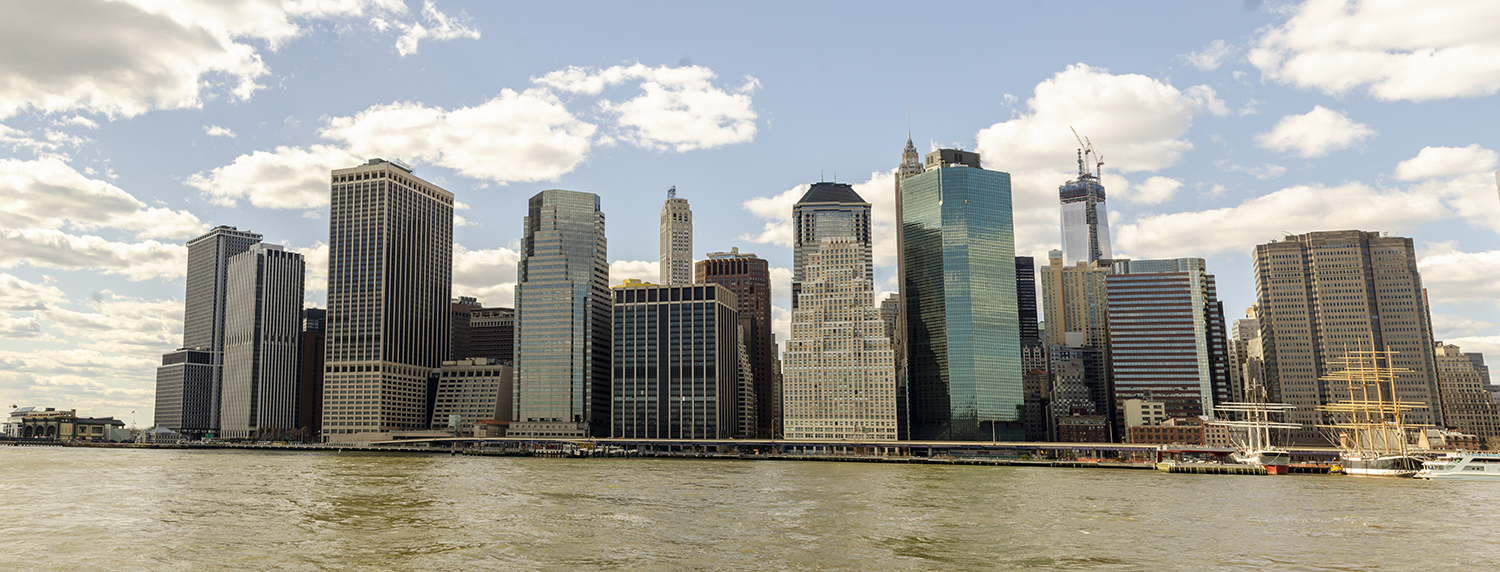 Lower Manhattan Skyline Across New York Harbor