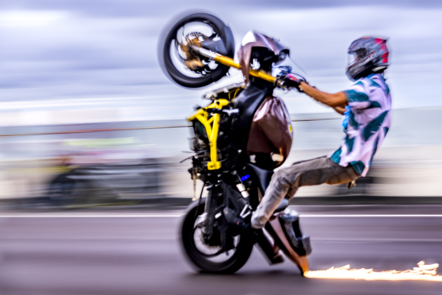 Sparks on One Wheel