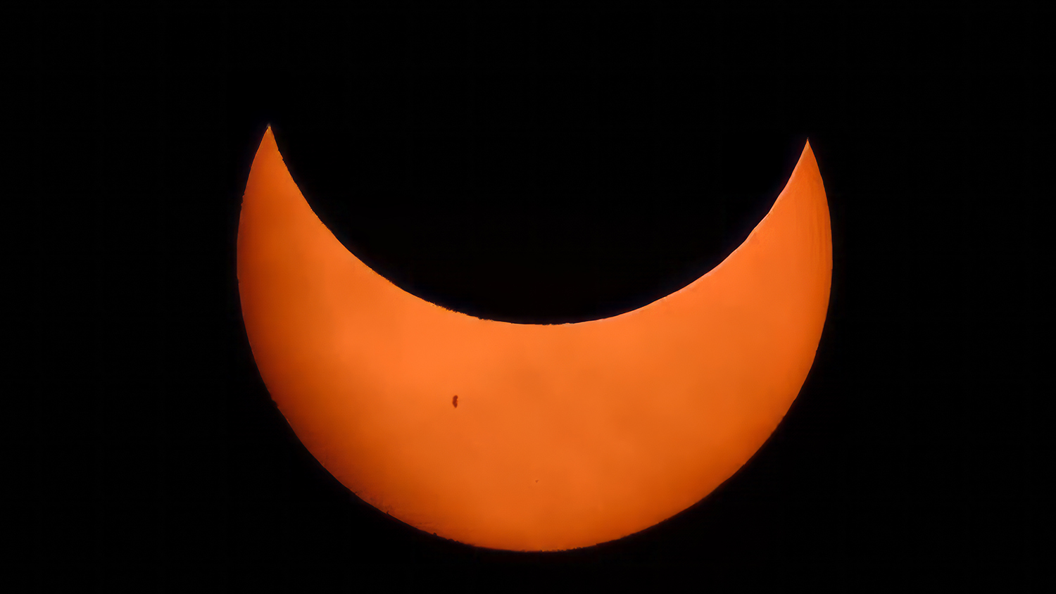 Annular Solar Eclipse with Sunspot – Ring of Fire in Progress