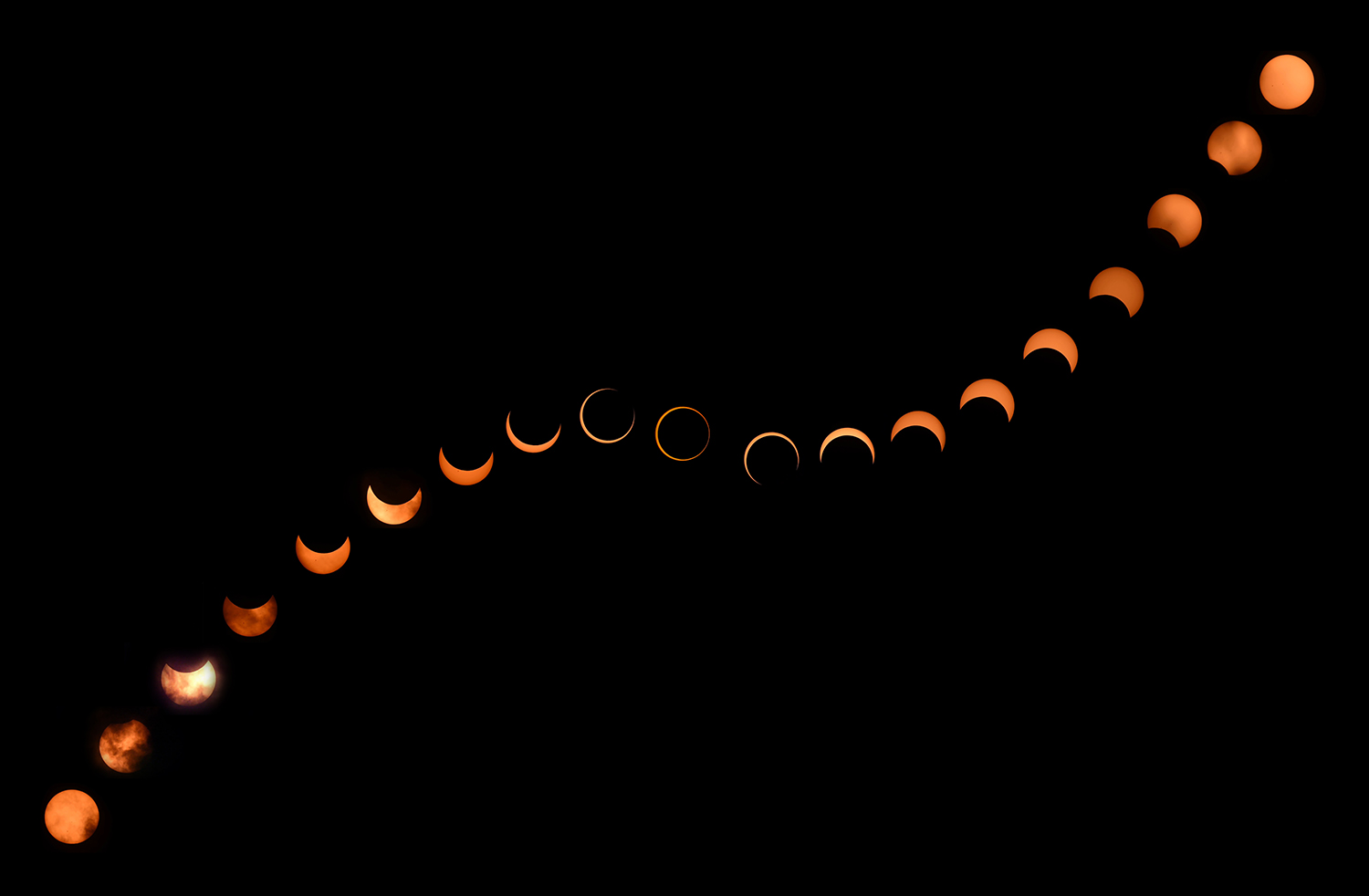 Arc of the Eclipse: The 2023 Annular Solar Eclipse in Progress