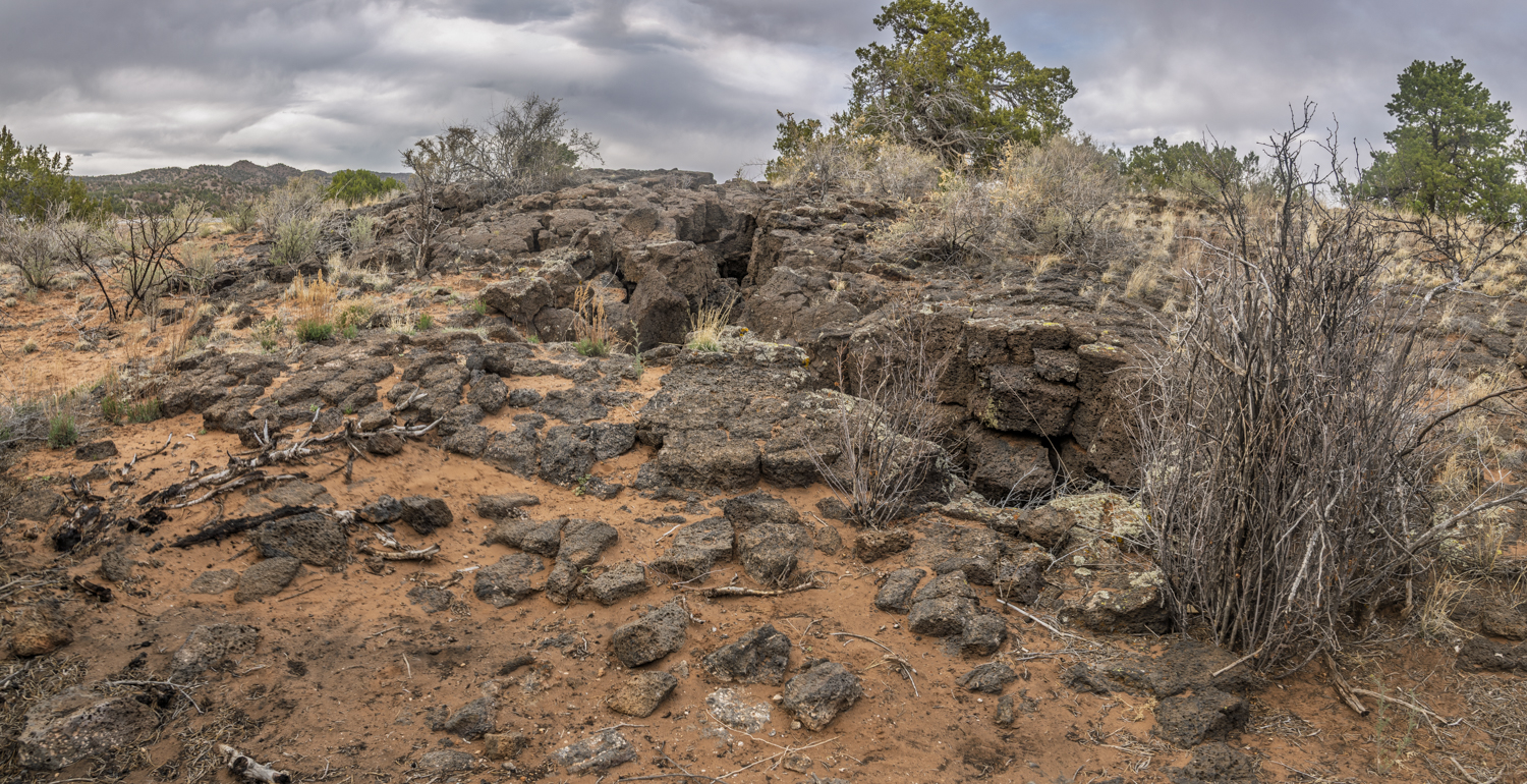 Volcanic Rock Beneath a Stormy New Mexico Sky
