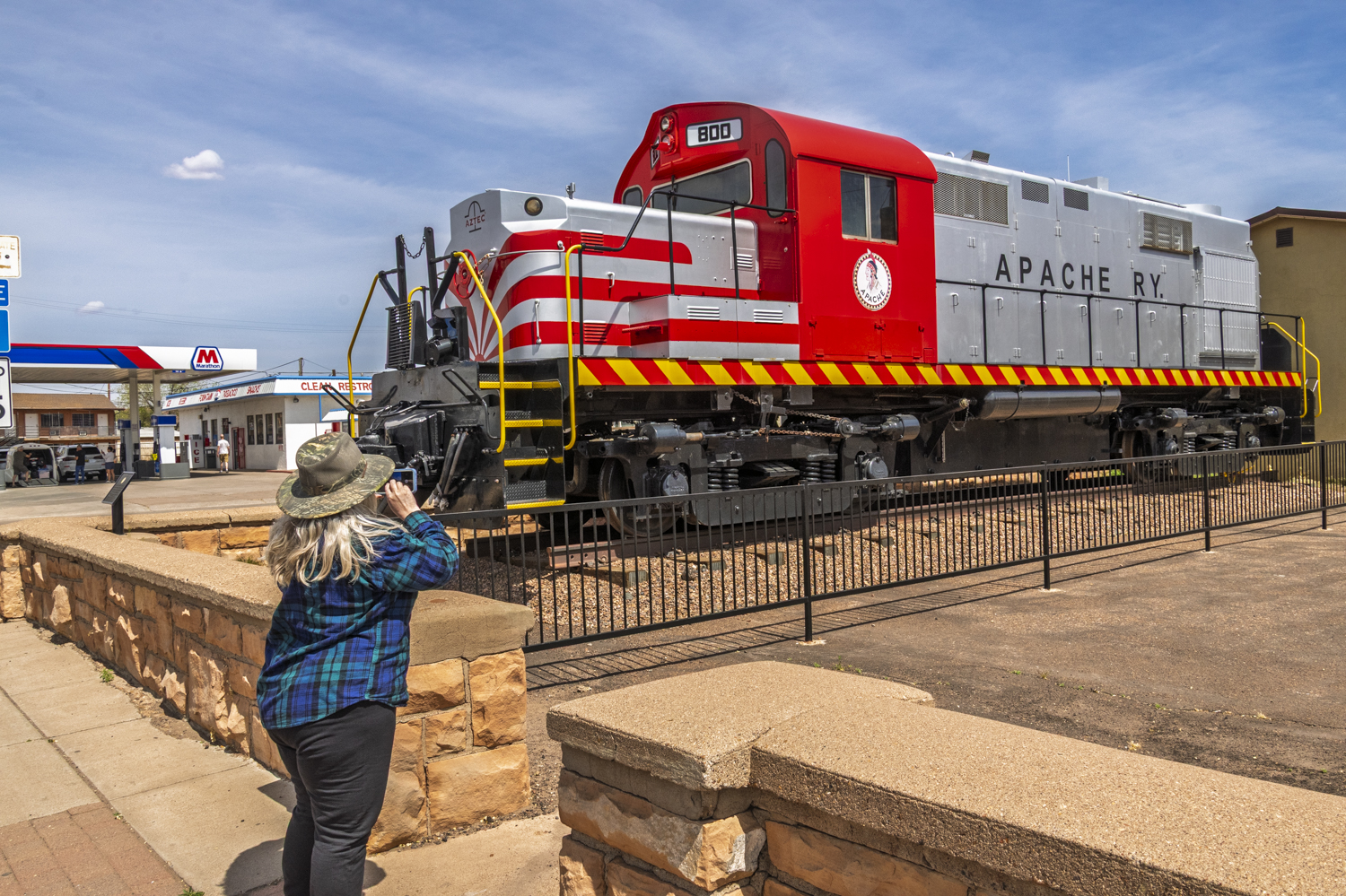 Admiring the Apache Railway Locomotive